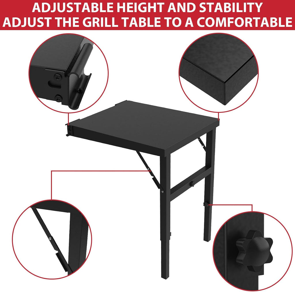 Grill Stand for Traeger Woodridge Pro/Elite Grills, Portable Folding Side Table for Traeger Woodridge Electric Wood Pellet Grill, Extra Side Shelf Provide More Space