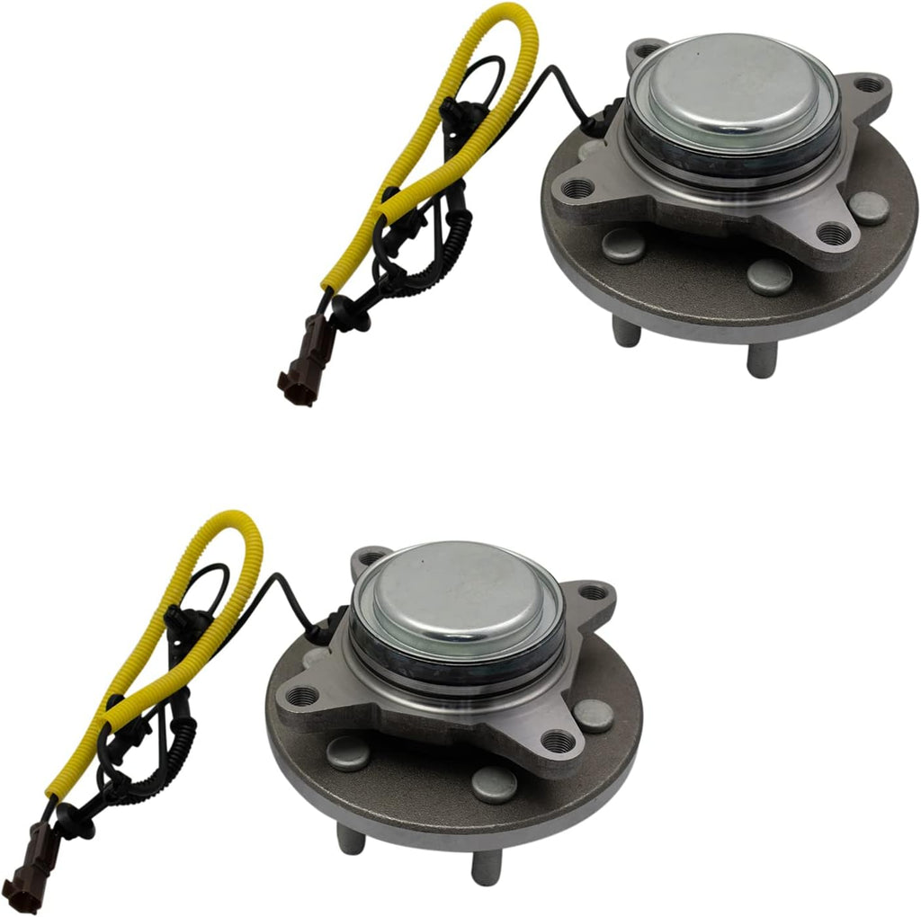 TRQ Front Left and Right Wheel Bearing and Hub Assembly Set 2 Piece Compatible with 18-20 Ford Expedition F-150 18-20 Lincoln Navigator RWD Models