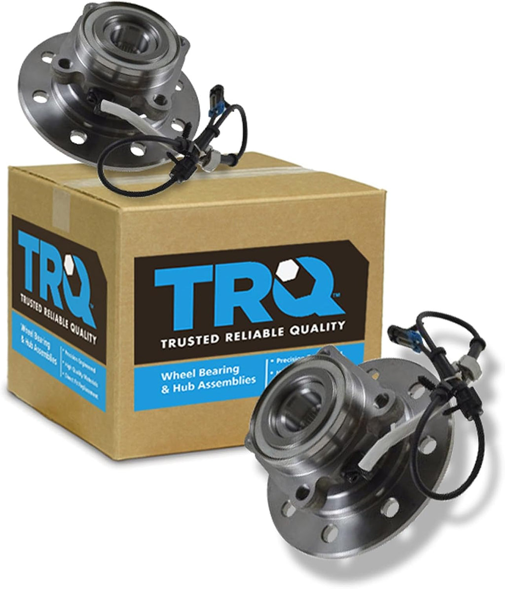 TRQ Front Driver and Passenger Side Wheel Bearing and Hub Assembly Set 2 Piece Compatible with 96-00 Chevrolet K2500 4WD with 8 Lug Wheels 96-00 K3500 4WD 96-99 GMC K1500 4WD with 8 Lug Wheels