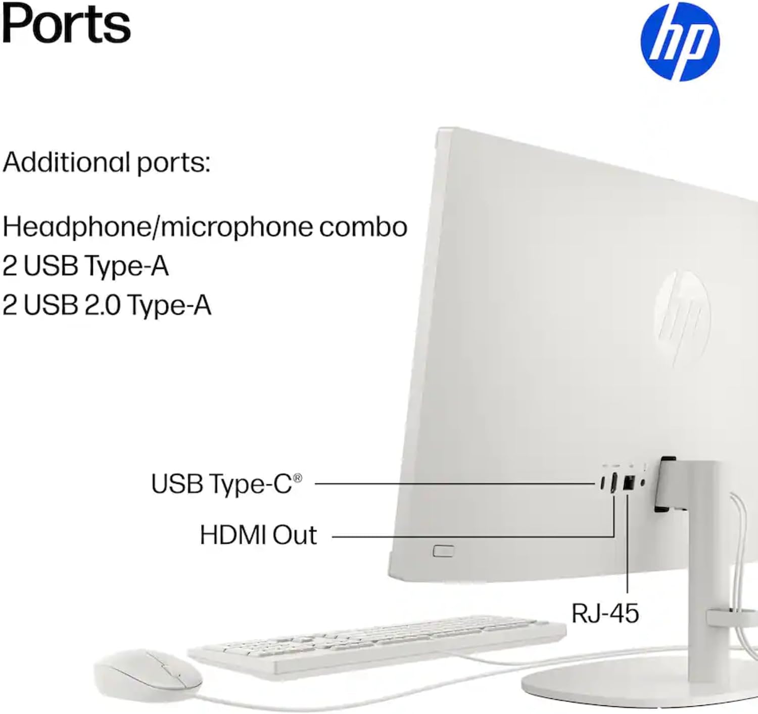 HP 22' FHD All-in-One Desktop Computer • 32GB DDR5 RAM • 512GB External and 128GB UFS Storage | The New Version for Everyday Efficency • Latest 13th Gen Intel Quad-Core • Office 365 for The Web
