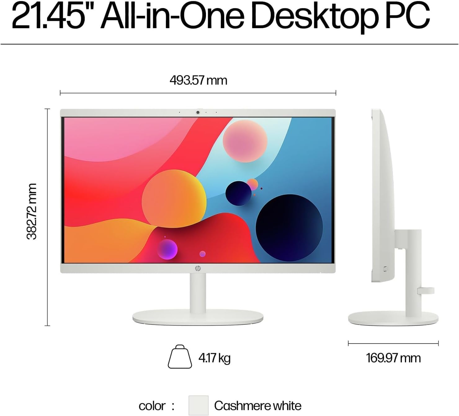 HP 2025 22' FHD All-in-One Desktop Computer, 13th Gen Intel Quad-Core Processor, 8GB DDR5 5200MHz RAM, 128GB UFS, HDMI, Type-C, Wi-Fi 6, HD Webcam, Windows 11 Pro