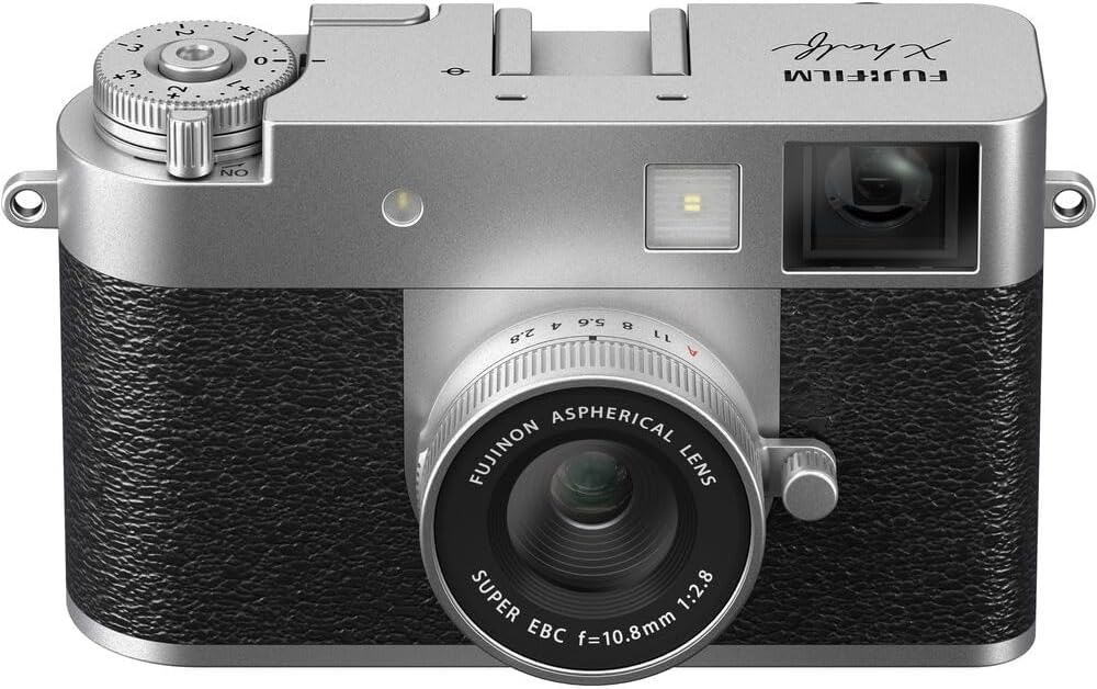 FUJIFILM X Half Premium Compact Digital Camera (Silver) Bundle with Carrying Case + 64GB Memory Card + Lens Cap Keeper + Memory Card Wallet + Hand Strap + More