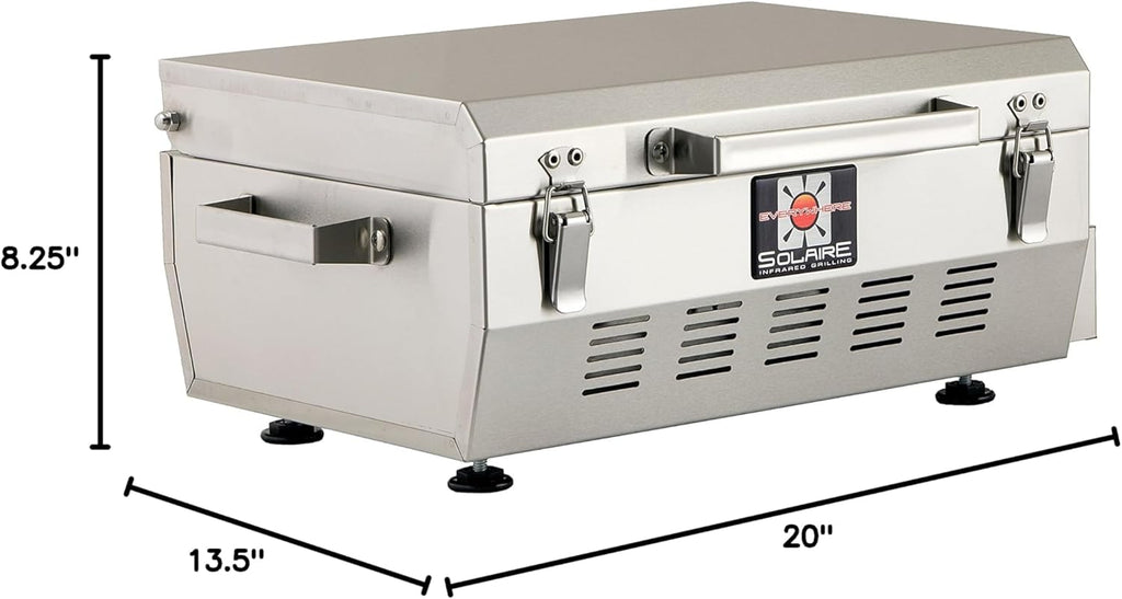 Solaire SOL-EV17A Everywhere Portable Infrared Propane Gas Grill, Stainless Steel