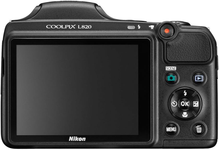 Nikon COOLPIX L820 16 MP CMOS Digital Camera with 30x Zoom Lens and Full HD 1080p Video (Black) (Old Model) (Renewed)