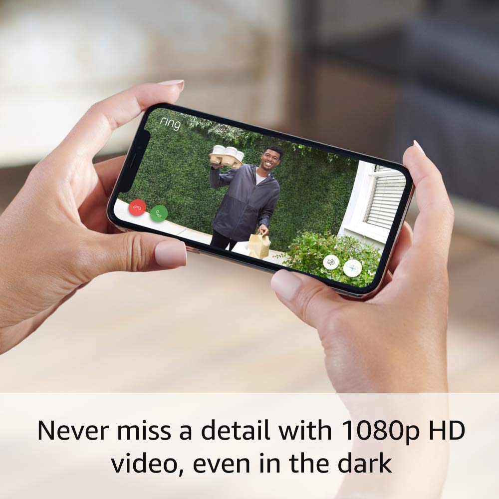 Ring Video Doorbell Wired with Ring Floodlight Cam Wired Plus