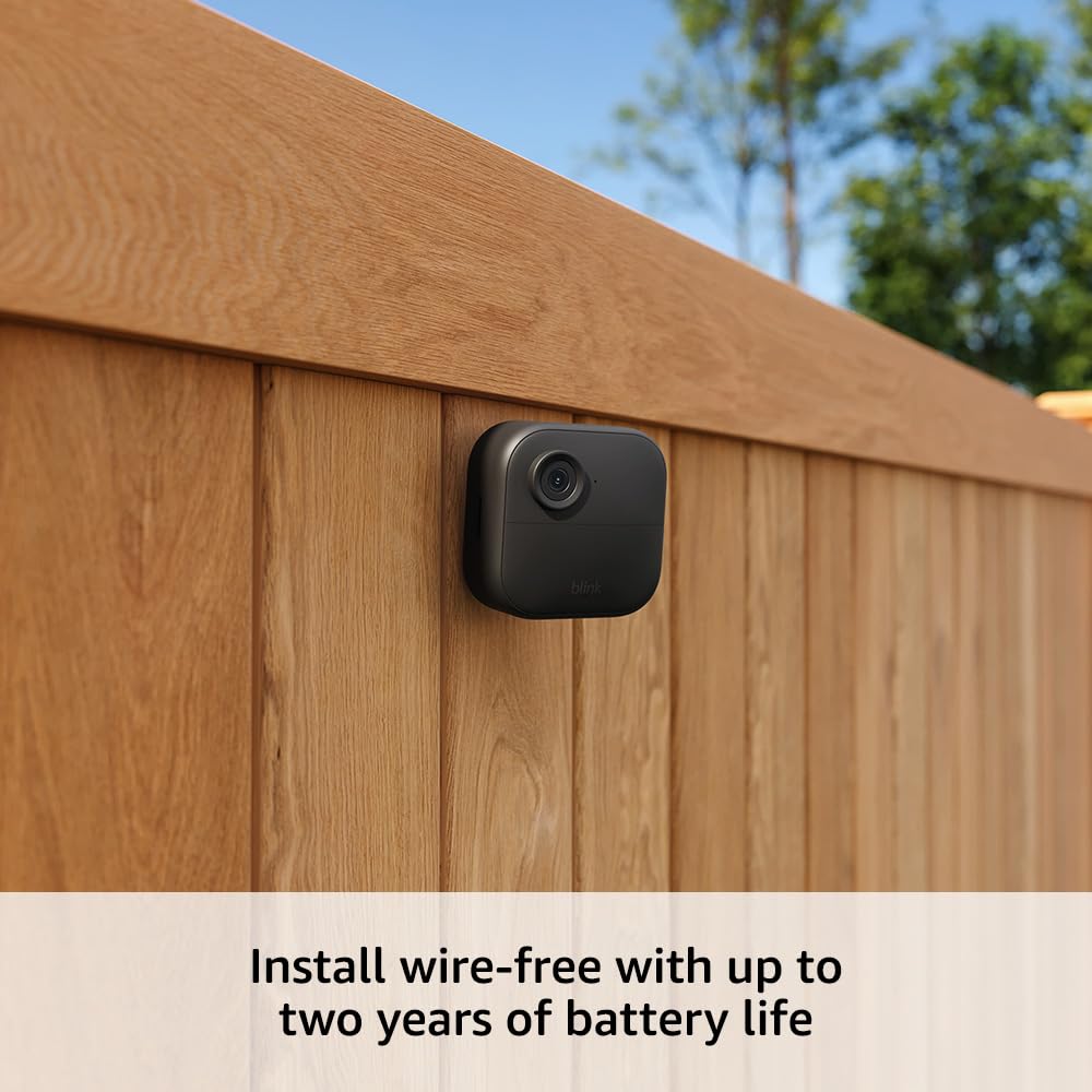 Blink Outdoor 4 – Wireless smart security camera, two-year battery, 1080p HD day and infrared night live view, two-way talk – 2 camera system