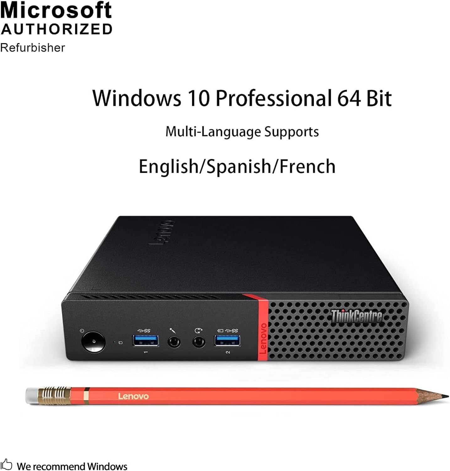 Lenovo Think Center M700 Tiny Desktop PC, Intel Quad Core I5-6500T 2.5GHz up to 3.1G, 8G, 240G SSD, WiFi, BT 4.0, HDMI, USB 3.0, DP Port, W10P64 (Renewed)