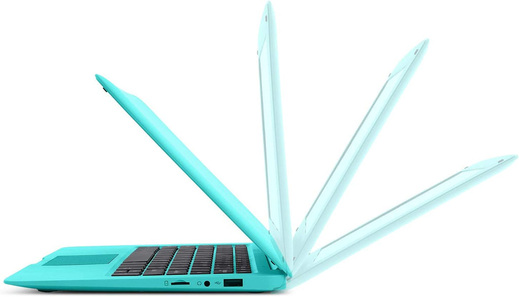 Windows 10 Computer Laptop Mini 10 Inch 32GB Ultra Thin and Light Netbook Quad Core CPU PC HDMI WiFi USB YouTube (Blue)