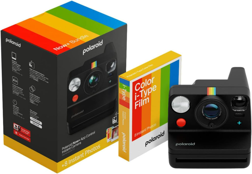 Polaroid Now+ Gen 3 Instant Camera, Black + Color Film Bundle (8 Photos)