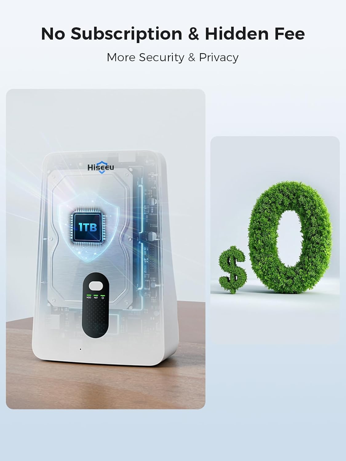 Hiseeu Solar Camera Outdoor Wireless, 4 Cam-Kit, No Subscription, Expandable to 10CH, Home Security Camera System, 2K Color Night Vision, PIR/AI Detection, IP66, 2.4G & 5G WiFi, 1TB Local Recording