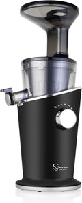 Sana 848 Easy Clean Vertical Juicer - Low Speed 43 RPM - Quiet - 15 Year Warranty Carrots Celery Wheatgrass Greens (Matte Black)