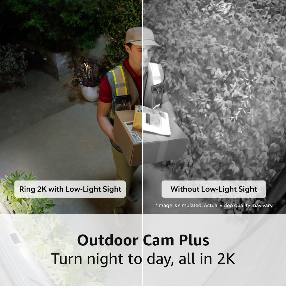 Outdoor Cam Plus Battery, White with Ring Pan-Tilt Indoor Cam, White
