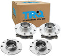 TRQ 2 Piece Front Rear Wheel Bearing & Hub Assembly Set Compatible with 2013-2016 Dodge Dart