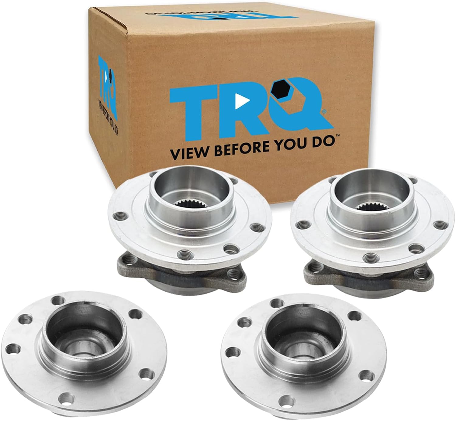 TRQ 2 Piece Front Rear Wheel Bearing & Hub Assembly Set Compatible with 2013-2016 Dodge Dart