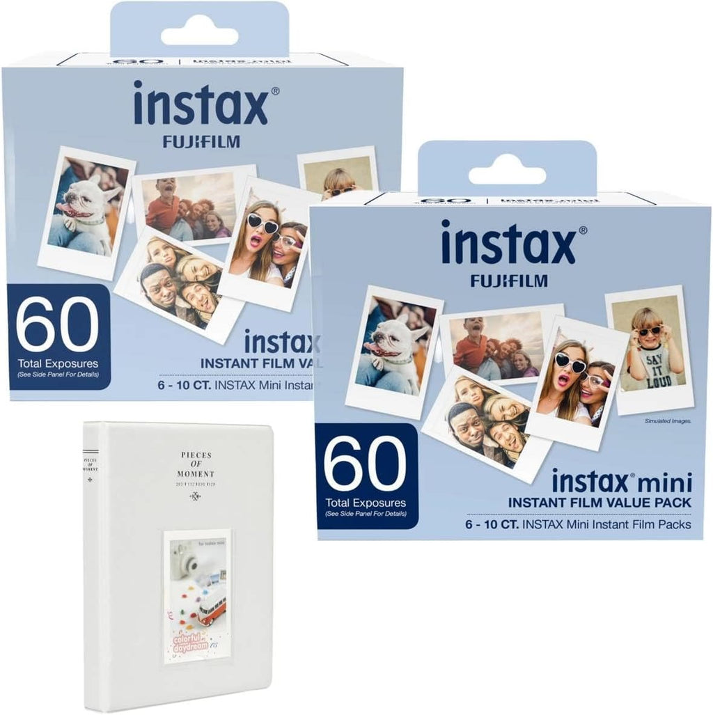 FUJIFILM Mini Instant Camera Film: 120 Shoots Total, Value Pack, (10 Sheets x 12) Includes Slinger Photo Album