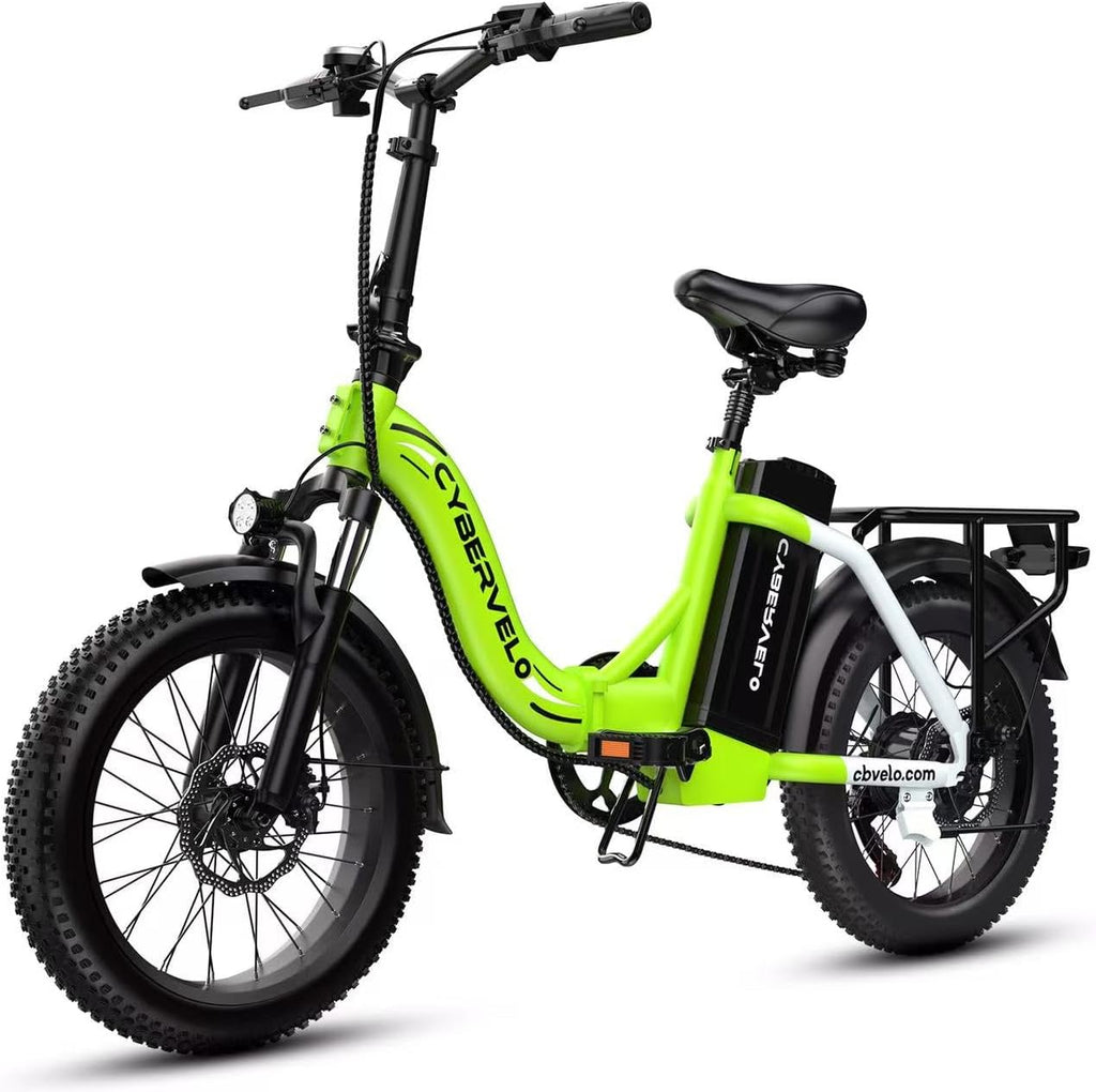 DriftGod Folding Electric Bike, 48V 20.8AH Large Removable Battery E Bike - 20'x3' Fat Tire - 80 Miles Max Range Ebike for Adults,Electric Bicycles for Commuter