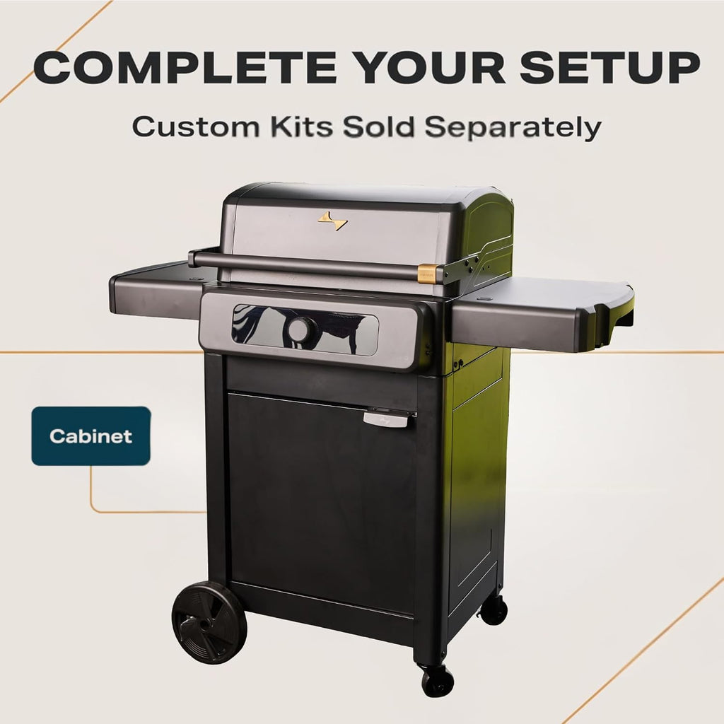Current® Model G+ Dual Zone Electric Grill, Smart Electric Outdoor Grill with 200-700°F Range for Searing & Roasting, Independent Heat Zones, Apartment-Friendly & Weather-Resistant, Eclipse