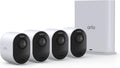 Arlo Ultra Security Camera 4K HDR (3rd Gen, 2025 Release) + SmartHub, Battery Power, Emergency Response, AI Captions, 1-Month Trial of Secure Plan, 180° Field of View, 4 Cam, White, Indoor/Outdoor