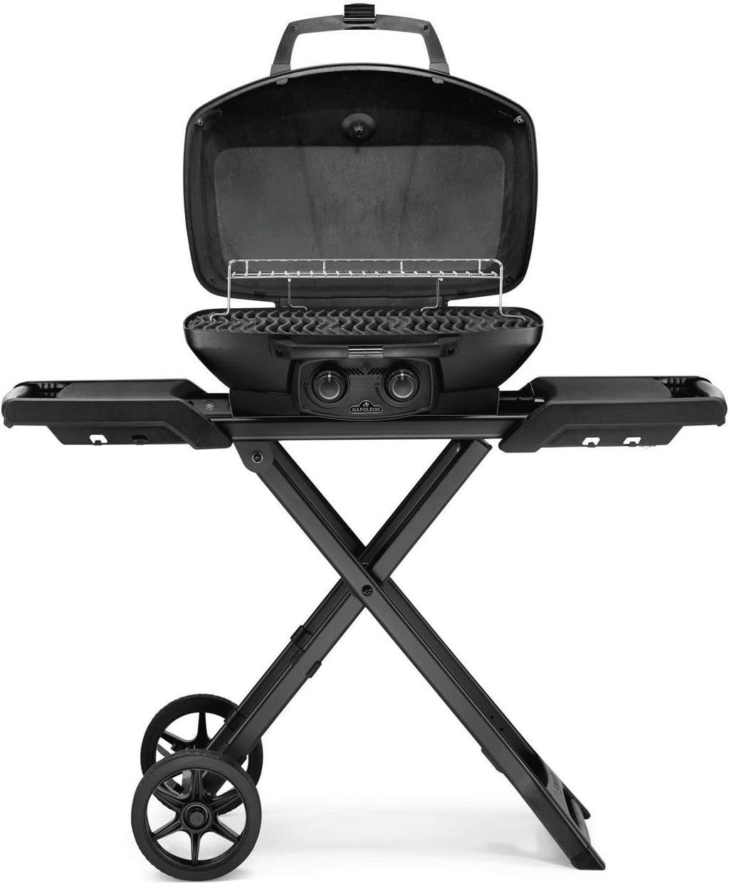 Napoleon PHANTOM TravelQ Portable PRO Propane Gas Grill - PRO285X-PHM - with Scissor Cart, Matte Black, Travel BBQ,