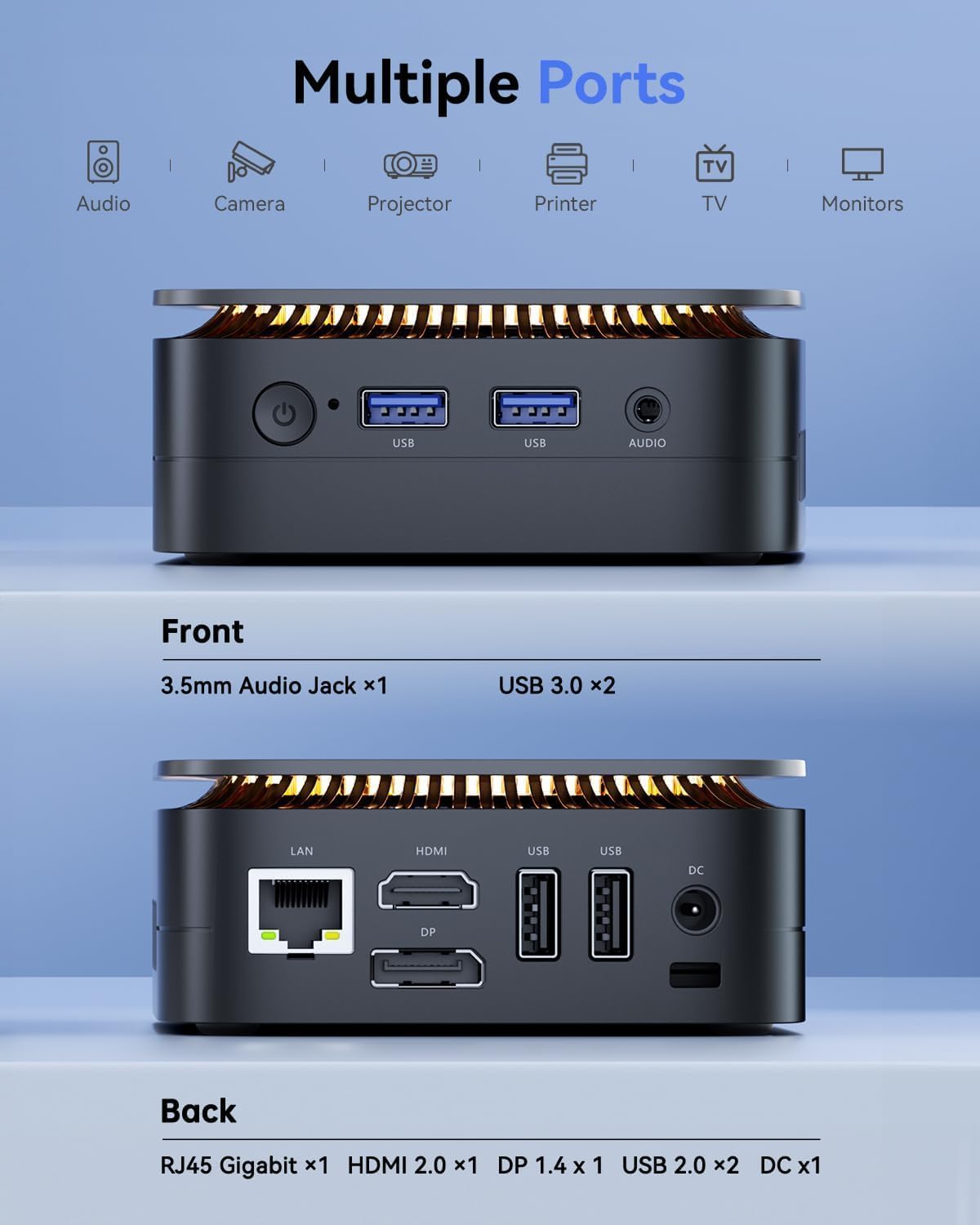 KAMRUI Essenx E1 Mini PC, 16GB DDR4 RAM 512GB M.2 SSD, Mini Computer Twin Lake N150 (Beat N100/N95,up to 3.6GHz), Desktop Computer Dual 4K, Ethernet, WiFi, Bluetooth for Business, Office, Home