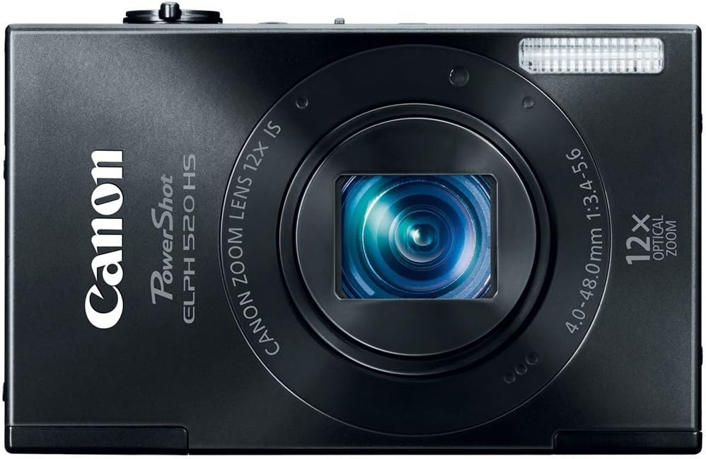 Canon PowerShot ELPH 520 HS 10.1 MP CMOS Digital Camera with 12x Ultra Wide-Angle Optical Image Stabilized Zoom Lens and Full 1080p HD Video (Black)