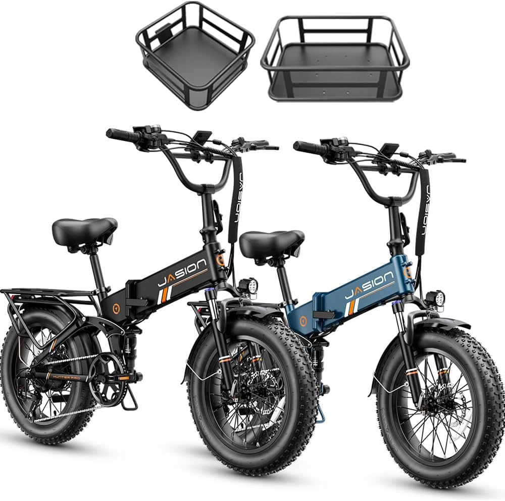 Jasion X Hunter PRO Electric Bike for Adults,1800W Peak 20''Fat Tire Foldable E Bikes,Folding Ebike Up to 80 Miles Range 30 MPH,720 WH Removable Battery,Certified by UL2849，X Hunter Upgrade