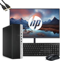 HP EliteDesk 800 G3 SFF Desktop Computer with 21.5'' FHD Monitor Bundle PC Set, Intel Core i5-6500 3.2GHz, 8GB RAM, 256GB SSD, Keyboard & Mouse, WiFi, Windows 11 Pro, Black (Renewed)