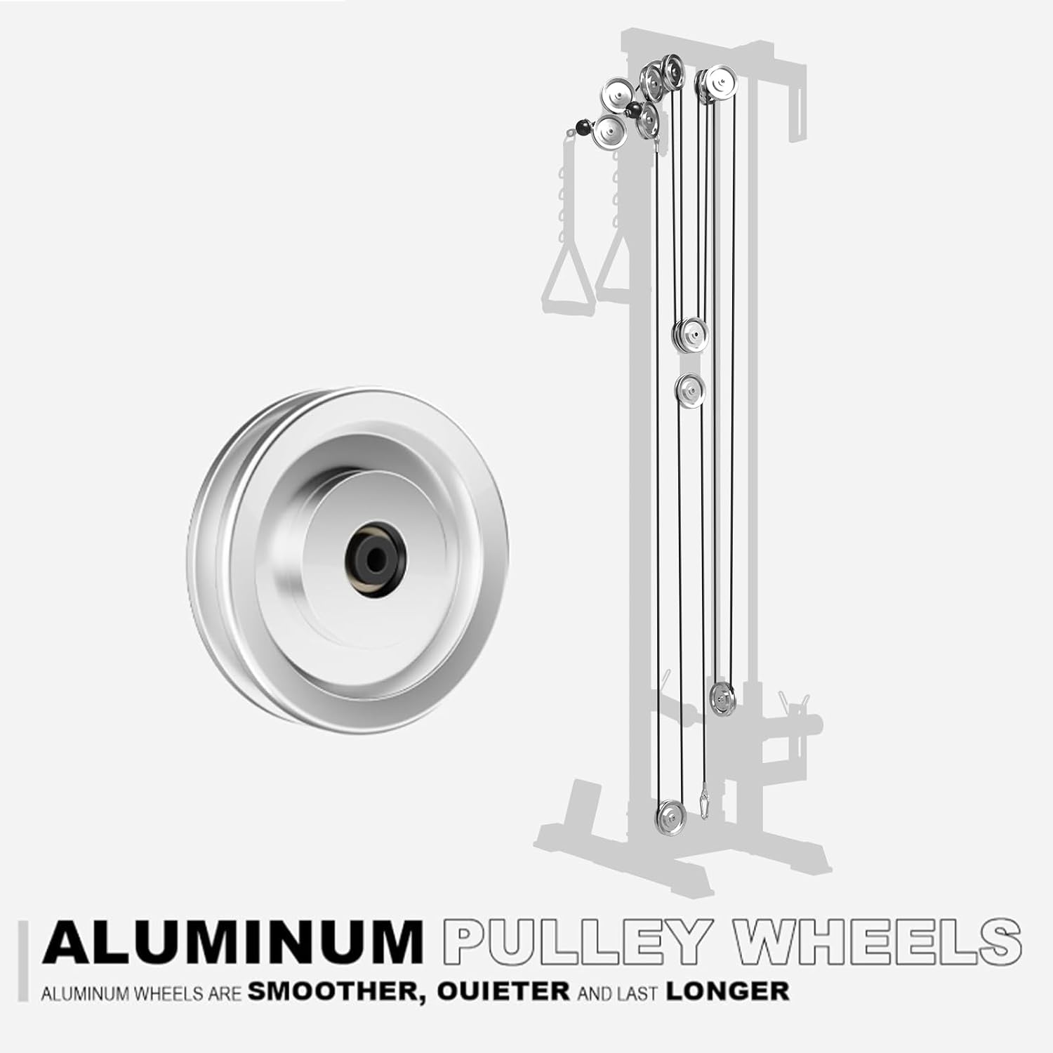 Mikolo Wall Mount Cable Station, Cable Crossover Machine with Dual Pulley System and 18 Adjustable Positions for Home Gym Fitness Equipment