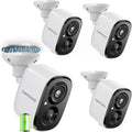 4 Pack 2.5K Security Camera Wireless Outdoor, 2.4G WiFi Battery Powered Outdoor Camera, Magnetic Mount Cameras for Home Security, Color Night Vision, Spotlight, Siren Alarm, 2-Way Talk