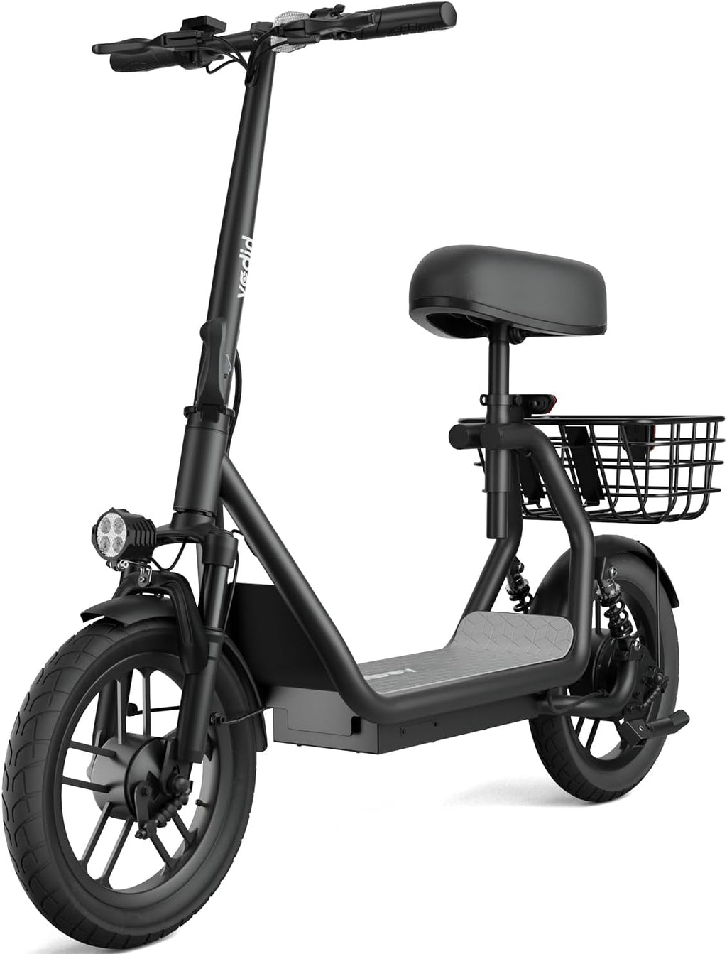 Hiboy Q2/U2 Adult Electric Scooter with Seat & Phone Holder – 500W Motor, 22mi Range, 14' Wheels, Dual Suspension, Neon Lights, Foldable for Commute, Flame