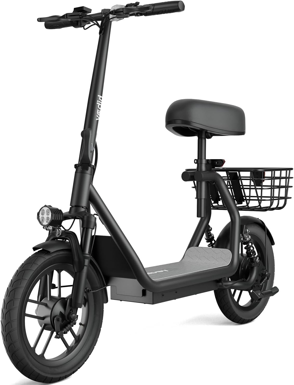 Hiboy Q2/U2 Adult Electric Scooter with Seat & Phone Holder – 500W Motor, 22mi Range, 14' Wheels, Dual Suspension, Neon Lights, Foldable for Commute, Flame