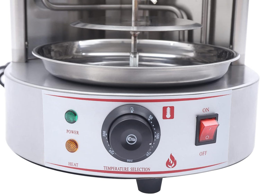 Electric Shawarma Machine, Commercial Vertical Rotisserie Rotating Barbecue Oven Shawarma Grill Machine, 110V Electric Automatic Stainless SteelRotating Machine With Temperature Adjustable 50-300℃
