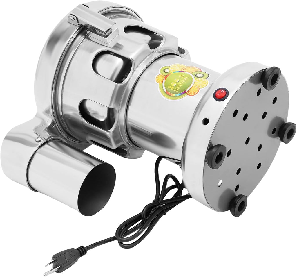 Juice Extractor, 370W 110V Commercial Electric Juicer Machine Fruit Vegetable Juice Extractor Stainless Steel Centrifugal Juicer Machine w/Push Rod for Families, Restaurants, Cafes