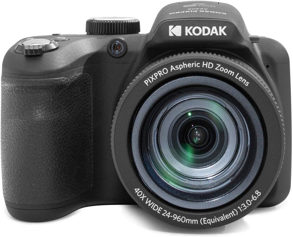 KODAK PIXPRO AZ405-BK 20MP Digital Camera 40X Optical Zoom 24mm Wide Angle Lens Optical Image Stabilization 1080P Full HD Video 3' LCD Vlogging Camera. Bundle with SD Card and Camera