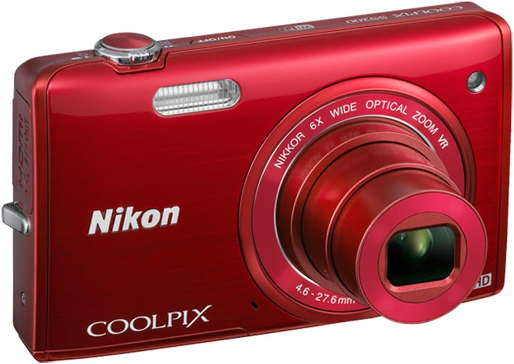 Nikon COOLPIX S5200 Wi-Fi CMOS Digital Camera with 6x Zoom Lens (Red)