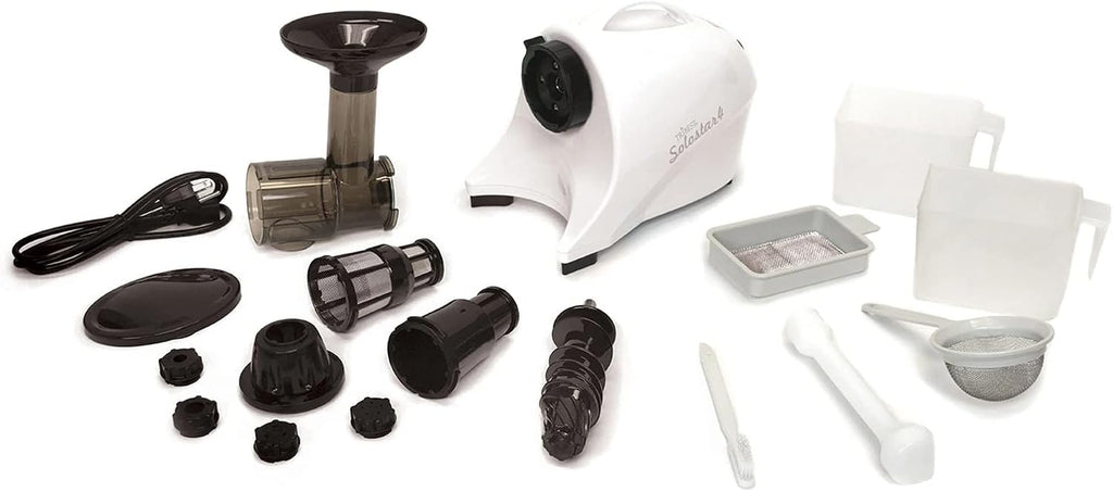 Tribest Solostar SS-4200-B Horizontal Slow Masticating Juicer, Single Auger Cold Press Juicer & Juice Extractor, White