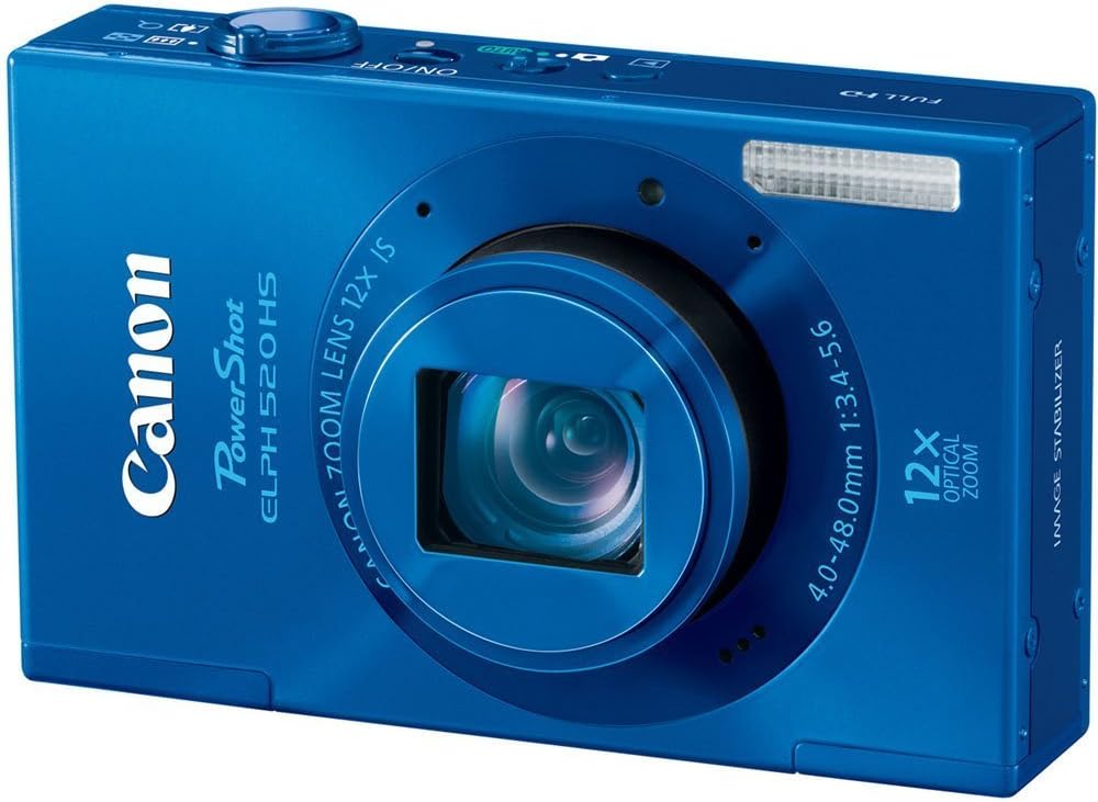 Canon PowerShot ELPH 520 HS 10.1 MP CMOS Digital Camera with 12x Ultra Wide-Angle Optical Image Stabilized Zoom Lens and Full 1080p HD Video (Blue)
