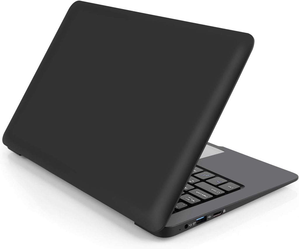 Windows 10 Computer Laptop Mini 10 Inch 32GB Ultra Thin and Light Netbook Quad Core CPU PC HDMI WiFi USB YouTube (Black)