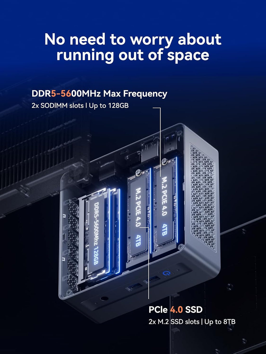MINISFORUM X1 Lite-255 Mini PC AMD Ryzen 7 255 (8C/16T, Up to 4.9GHz), 32GB DDR5 1TB SSD, USB4/HDMI/DP 8K Video Output, 2.5G LAN, OCuLink, Dual DMIC, Wi-Fi6E/BT5.2, 4xUSB-A, Mini Computers Office Home