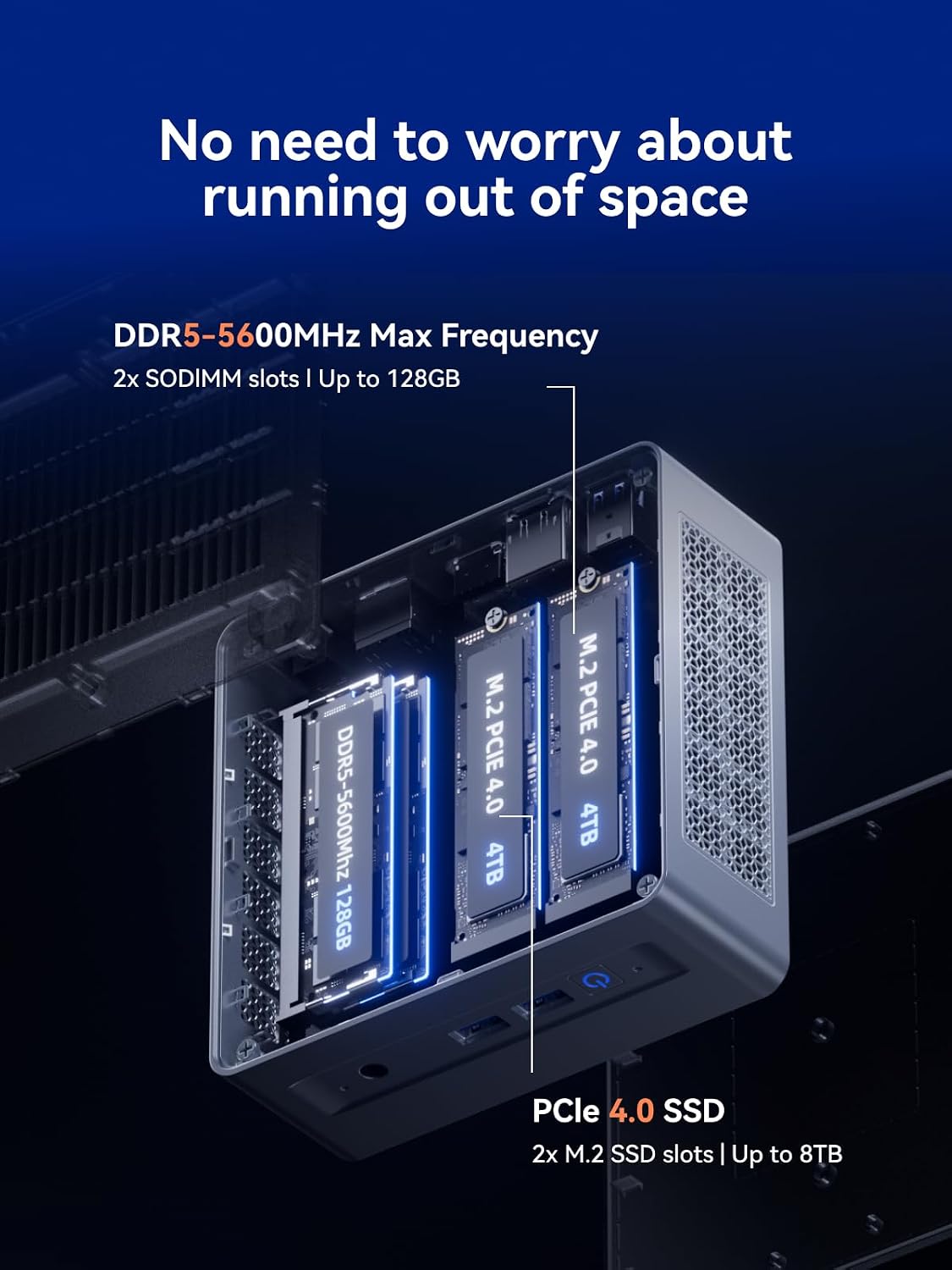 MINISFORUM X1 Lite-255 Mini PC AMD Ryzen 7 255 (8C/16T, Up to 4.9GHz), 32GB DDR5 1TB SSD, USB4/HDMI/DP 8K Video Output, 2.5G LAN, OCuLink, Dual DMIC, Wi-Fi6E/BT5.2, 4xUSB-A, Mini Computers Office Home