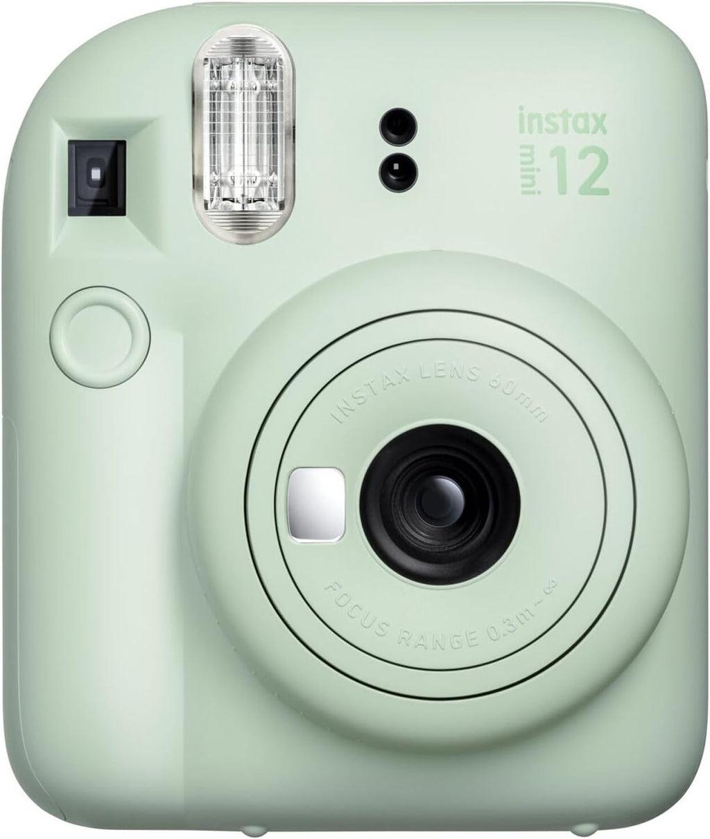 Fujifilm Instax Mini 12 Instant Camera Mint Green Bundle with Fuji Instax Mini Film Value Pack (20 Sheets) + Protective Carrying Case + Photo Album + Microfiber Cleaning Cloth