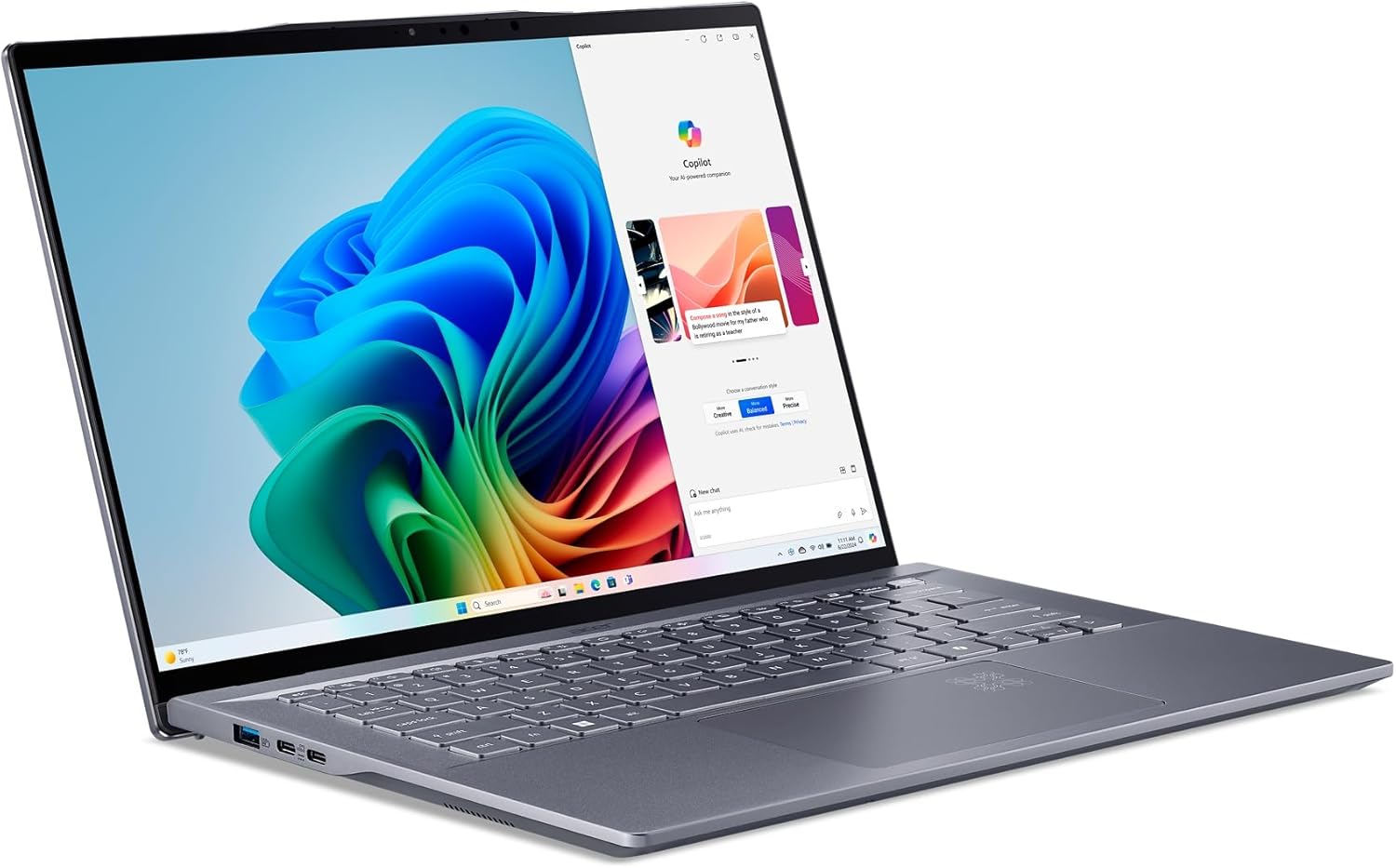 acer Swift 14 AI Copilot+ PC | 14.5' 2.5K 120Hz Display | Unlock AI Experiences | Snapdragon X Plus 10-Core Processor | 16GB LPDDR5X | 1TB Gen 4 SSD | Wi-Fi 7 | Windows 11 Home | SF14-11-X128