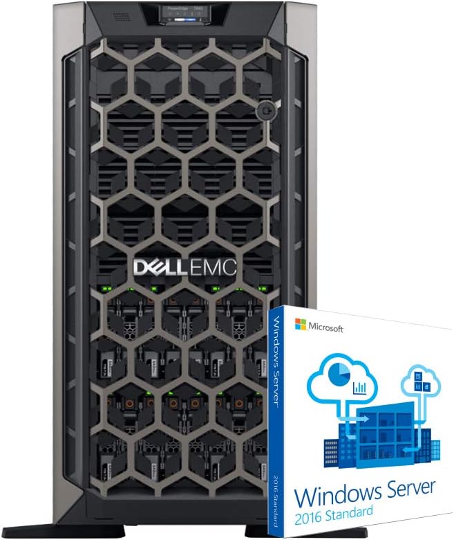 Dell PowerEdge T440 Tower Server with 2 Intel Silver 4110 8-core CPUs, 64GB DDR4 RAM, 8TB 12Gb SAS HDDs, RAID, Windows 2016 (Renewed)