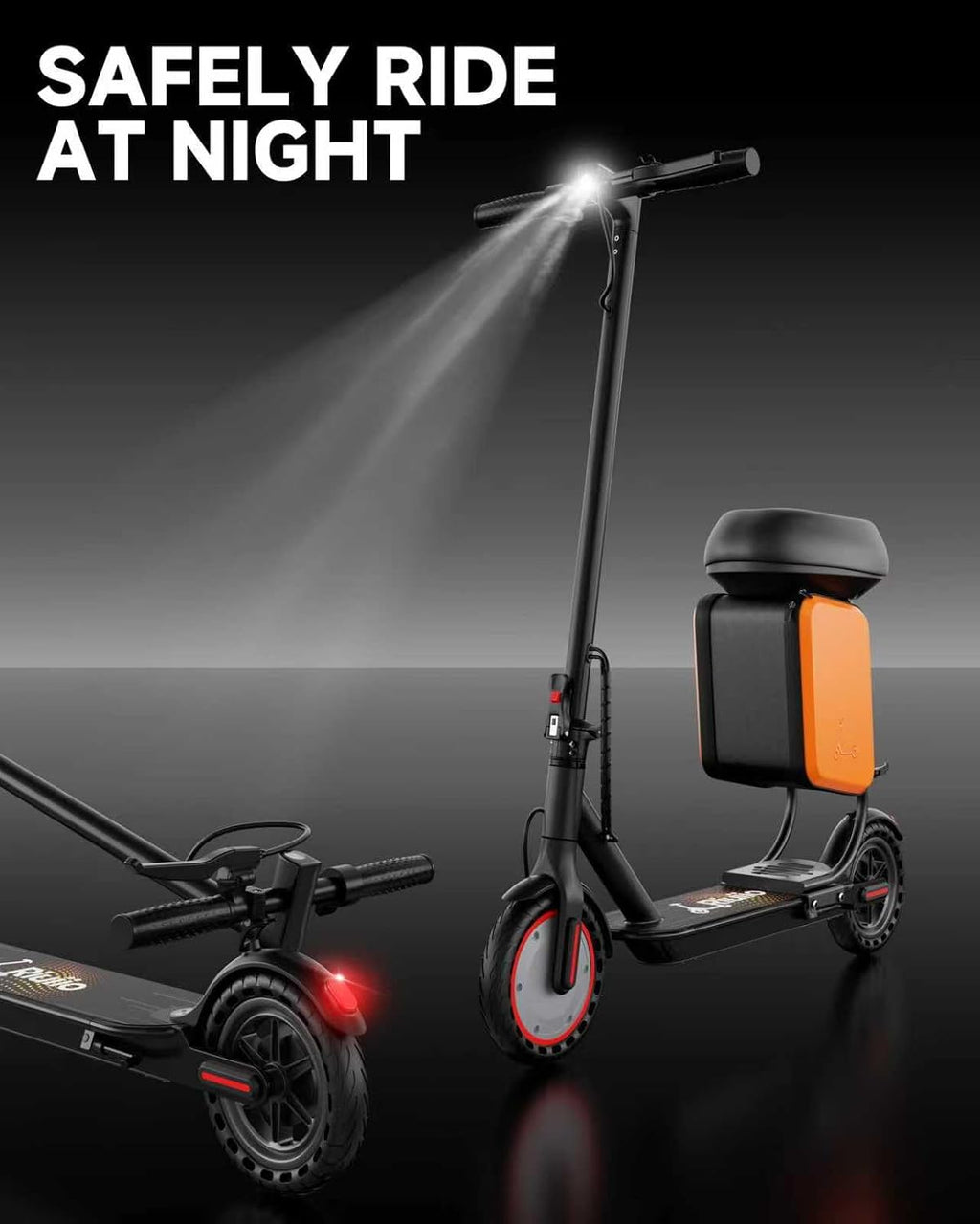 Electric Scooter, 350W-500W Motor, 19 MPH to 22MPH, 15-41 Miles Range, Dual Suspension, Dual Braking, App Control, Foldable Commuter E Scooter for Adults and Teens
