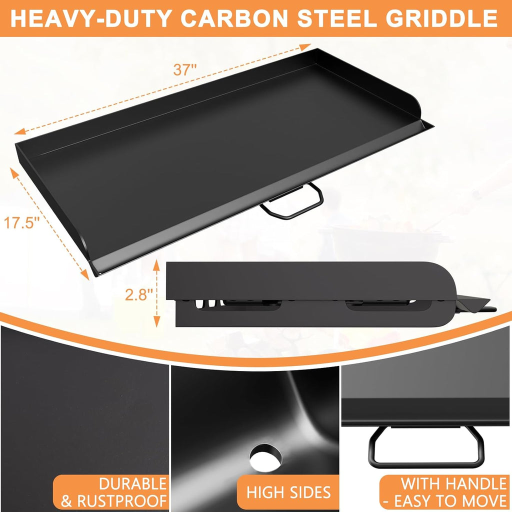 Flat Top Griddle for Camp Chef Accessories 3 Burner Stove SPG90B GB90D TB90 TB90LW TB90LWG TB90LWG15 CCH3 Camp Stove Griddle Top for Camp Chef Tundra 3 Burner 16' x 38'
