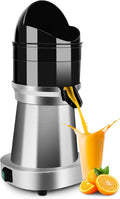 YUANHAO Commercial Electric Citrus Juicer Machine, 120V 1400 RPM with 3 Reamers & Splash Guard, Stainless Steel Automatic Orange/Lemon/Grapefruit Juicer for Bars, Restaurants, Home Use