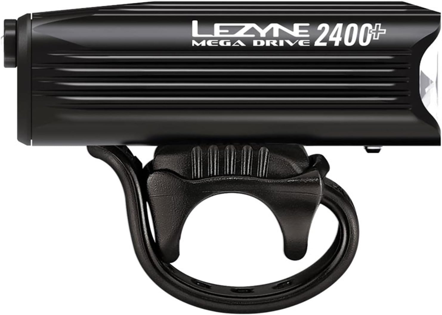 LEZYNE Mega Drive Bicycle USB Rechargeable Durable Weather-Resistant IPX7 White LED Front Light with Multiple Solid & Flash Modes | Integrated Silicone Rubber Strap Mount | 2400/1800 Lumens Options
