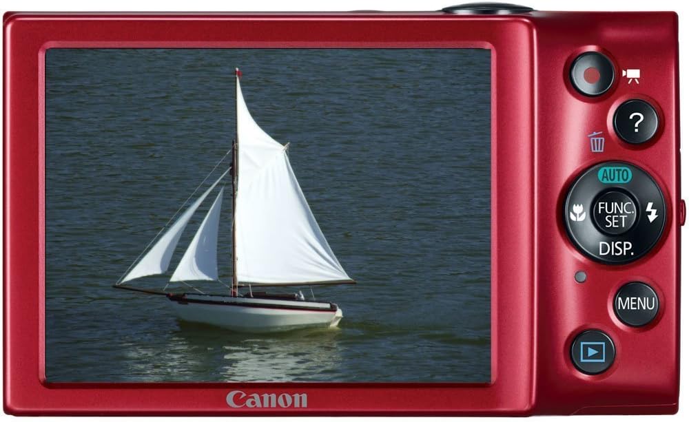 Canon PowerShot A3400 is 16.0 MP Digital Camera with 5X Optical Image Stabilized Zoom 28mm Wide-Angle Lens with 720p HD Video Recording and 3.0-Inch Touch Panel LCD (Red)