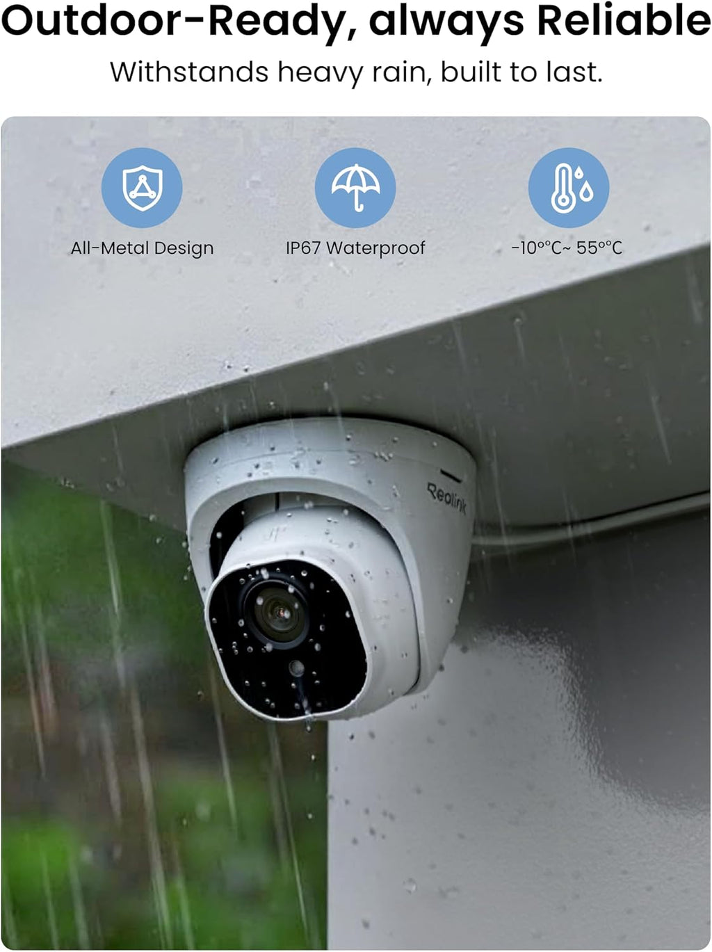 REOLINK 4K Security Camera System, 4pcs H.265 PoE Wired Turret Cameras with Person Vehicle Detection, 4K/8MP 8CH NVR with 2TB HDD for 24-7 Recording, RLK8-800D4