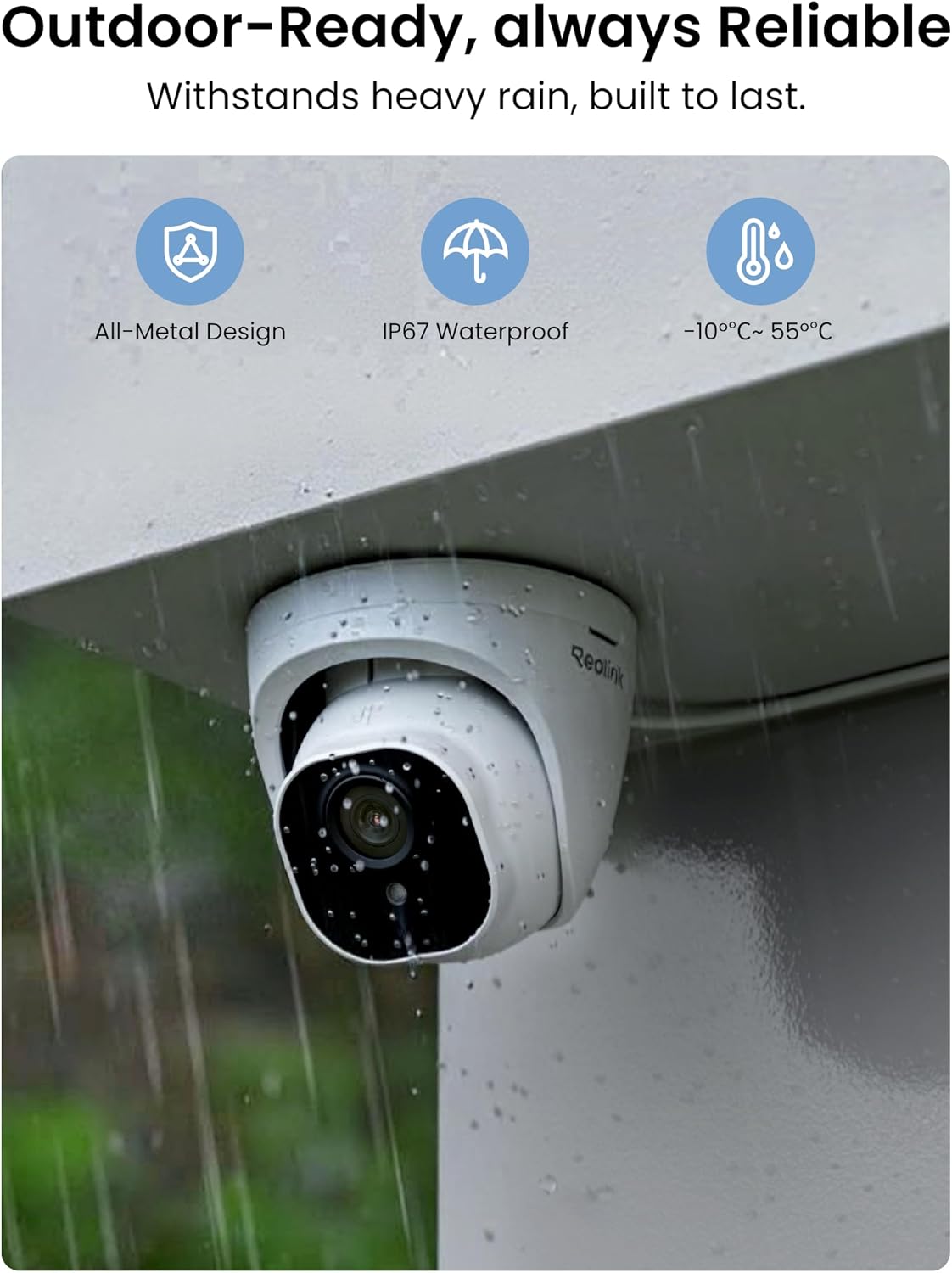 REOLINK 4K Security Camera System, 4pcs H.265 PoE Wired Turret Cameras with Person Vehicle Detection, 4K/8MP 8CH NVR with 2TB HDD for 24-7 Recording, RLK8-800D4
